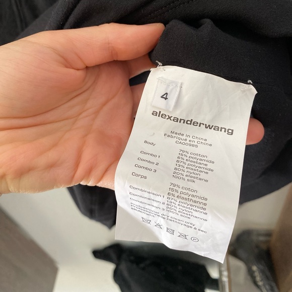 NWT ALEXANDER WANG Corset Panel Ruched Drape T-shirt Dress In Black 4 $1,050 - Picture 13 of 13